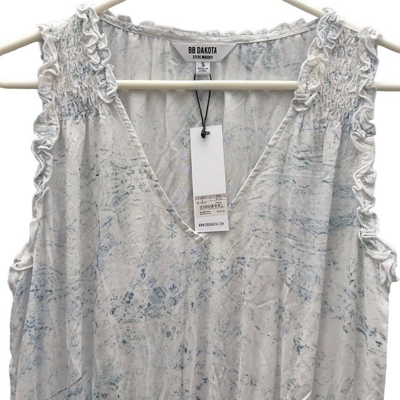 NEW BB DAKOTA X STEVE MADDEN Crystal Clear Print Tiered Midi Dress Small 0036 - Picture 5 of 11